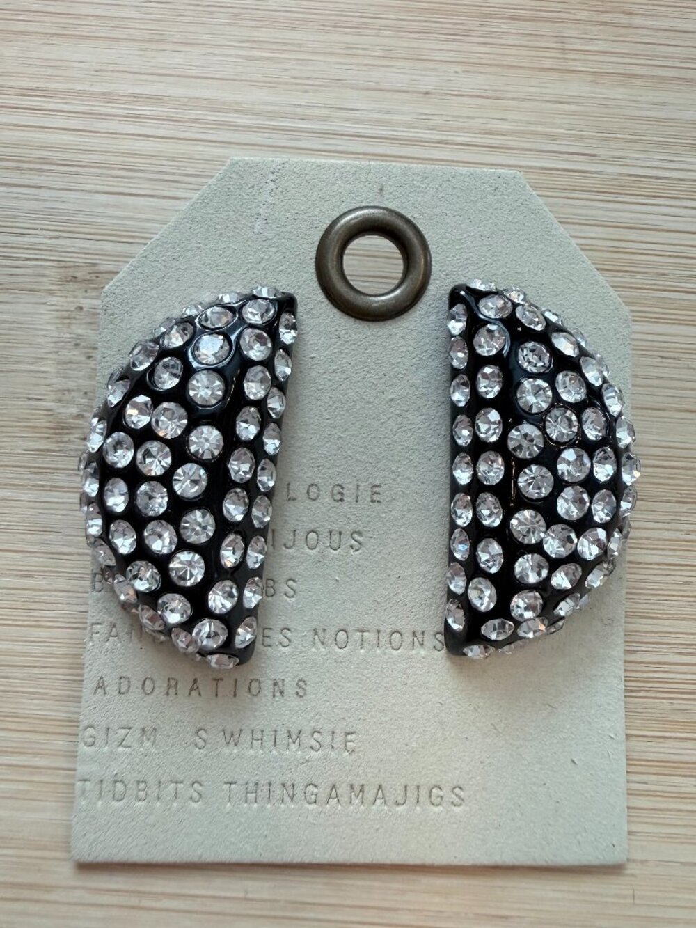 Anthropologie: Crystal Half Moon Post Earrings
